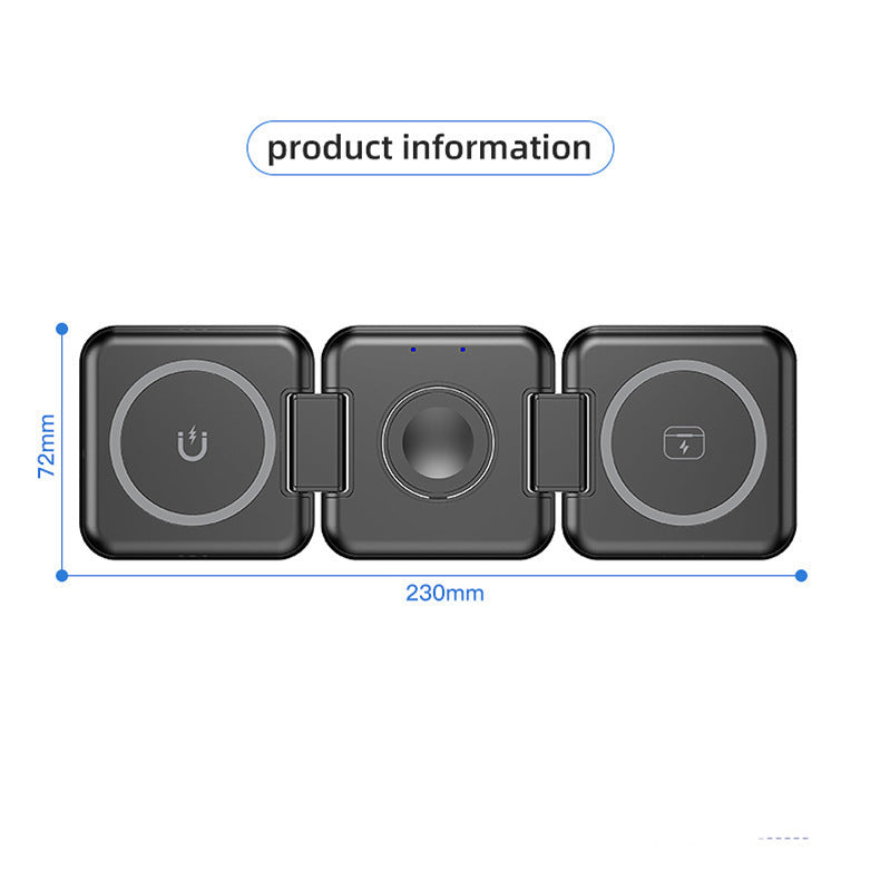 Foldable Wireless Charging Station - 3-in-1 Design