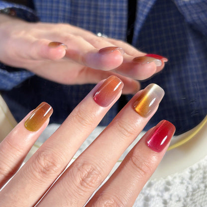 Themed Press-On Nails with Artistic Design