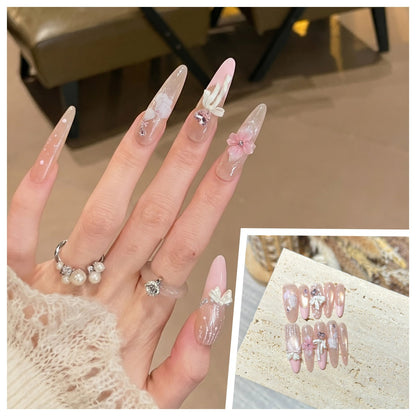 Charming Patterned Press-On Stiletto Nail Set