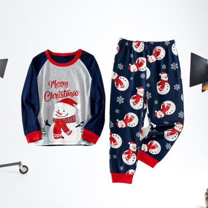 Adorable Snowman Pattern Matching Family Christmas Pajama Sets