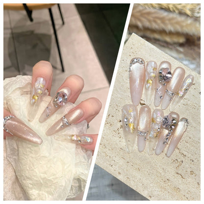 Charming Patterned Press-On Stiletto Nail Set