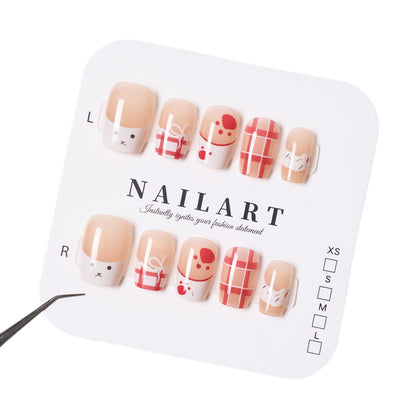 Gemstone Accent Press-On Nail Art Design