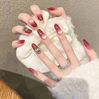 Press-On Nail Set with 3D Decorative Design