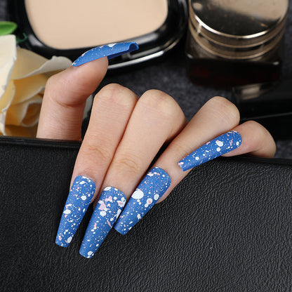 Artificial Nails with Artistic Splatter Pattern