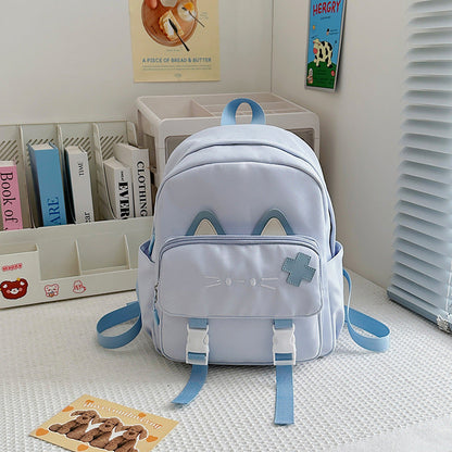 School Backpack with Cute Cat Ear Design