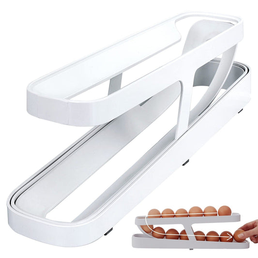 Egg Holder Storage Box with Automatic Scroll Feature