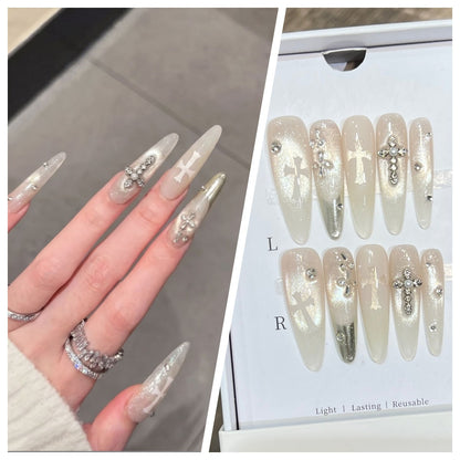 Charming Patterned Press-On Stiletto Nail Set