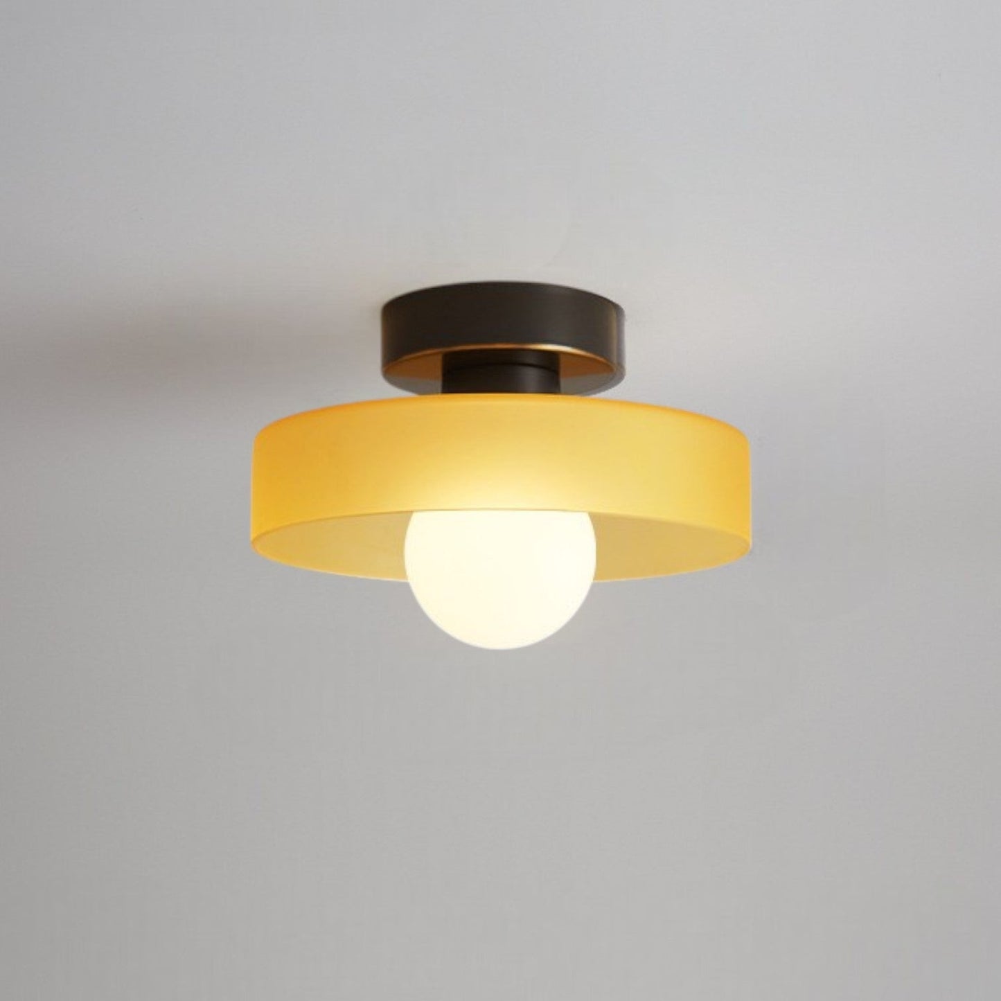 Geometric Flush Mount Lamp - Retro French Bauhaus Ceiling Fixture