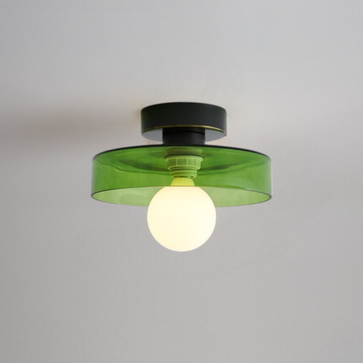 Geometric Flush Mount Lamp - Retro French Bauhaus Ceiling Fixture