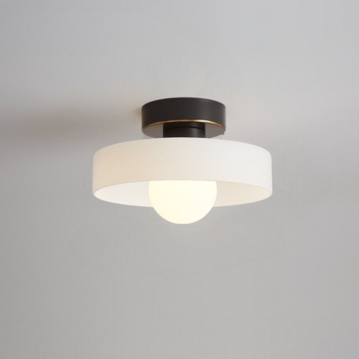 Geometric Flush Mount Lamp - Retro French Bauhaus Ceiling Fixture