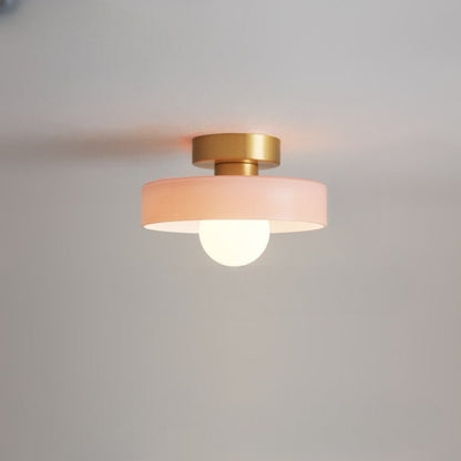 Geometric Flush Mount Lamp - Retro French Bauhaus Ceiling Fixture