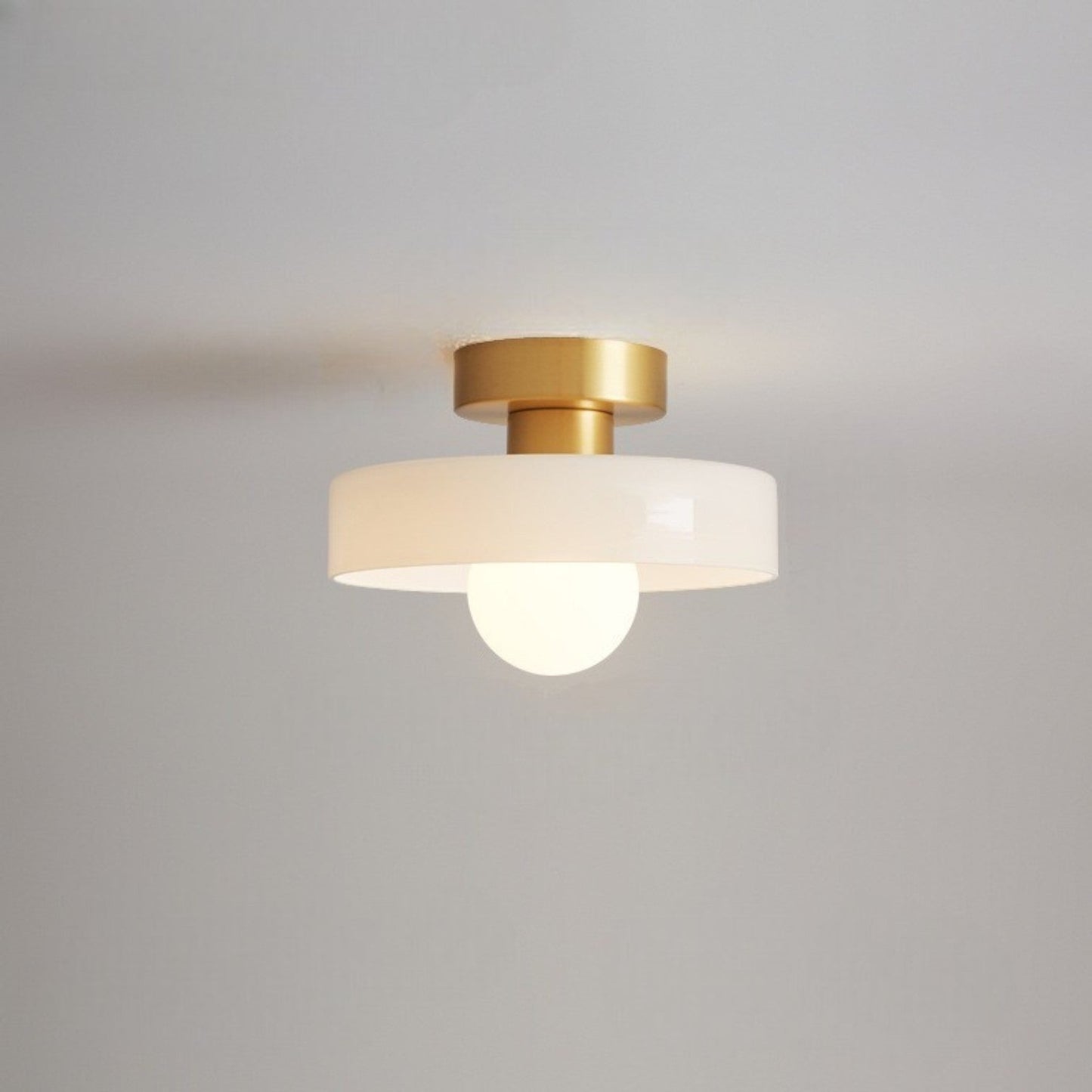 Geometric Flush Mount Lamp - Retro French Bauhaus Ceiling Fixture