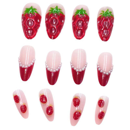 Strawberry Design Nail Tips for Creative Nail Art