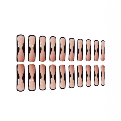 Press-On Nails with Artistic Wave Pattern