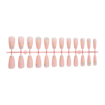 Colorful Wave Pattern Press-On Nail Set