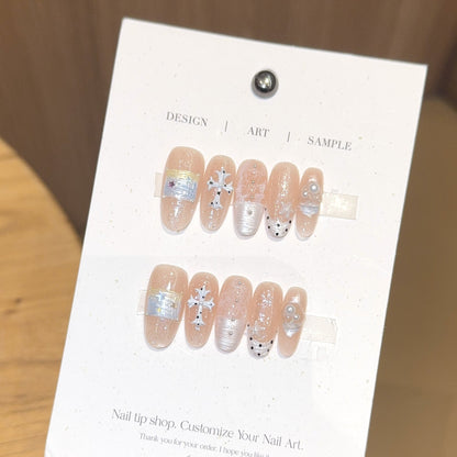 Glitter and Pearl Acrylic Nail Kit with Dreamy Designs