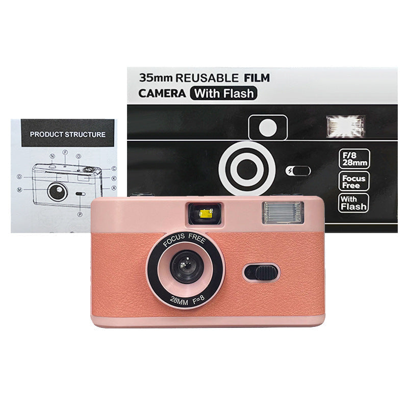 35mm Film Camera with Flash - Reusable Design