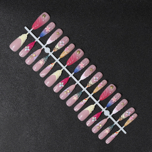 Shell-Inspired Artistic Press-On Nail Set
