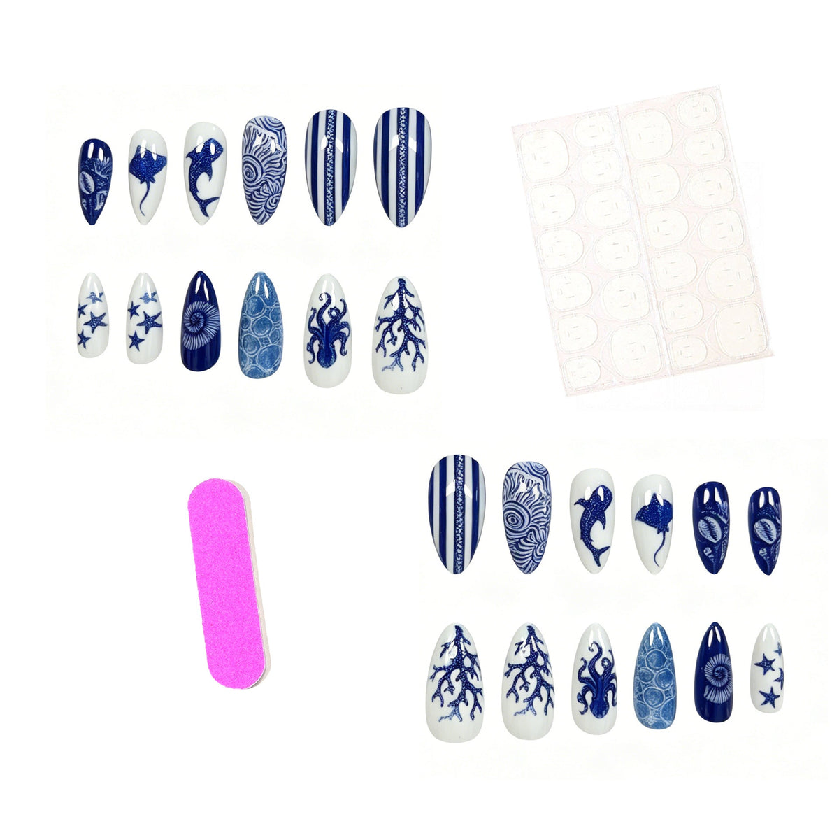 Nail Art Extensions with Ocean Theme - Creative Design