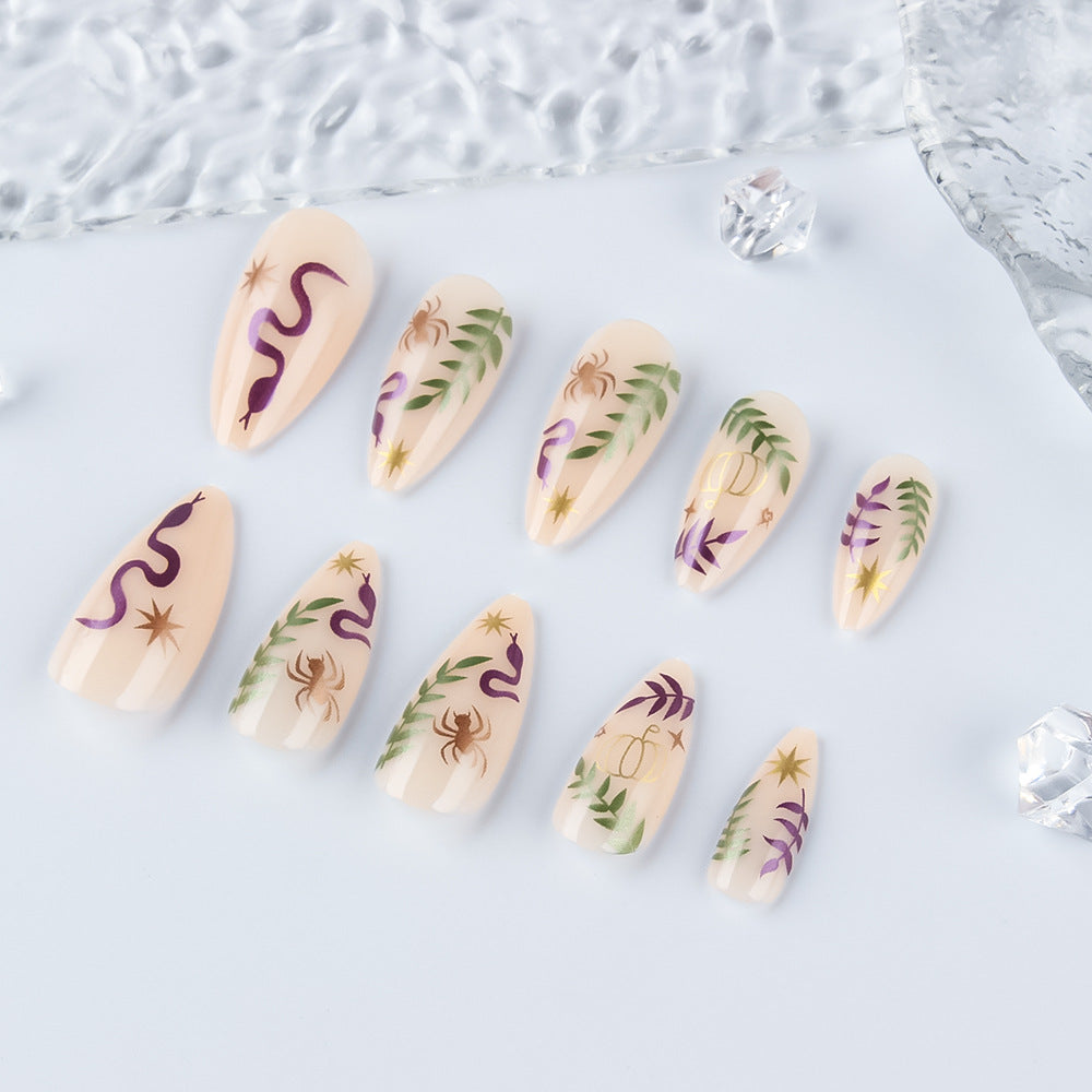Halloween-Themed Press-On Nail Art Set