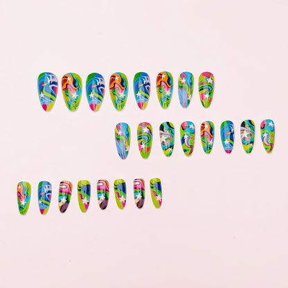 Nail Art Design with Artistic Swirl Pattern