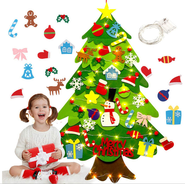 Felt Christmas Tree with Fairy Lights – Montessori Style