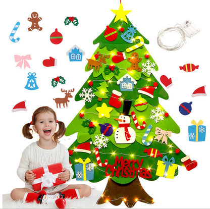 Felt Christmas Tree with Fairy Lights – Montessori Style