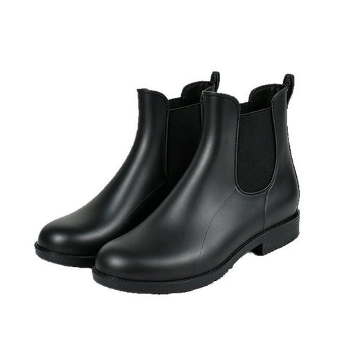 Waterproof Slip-On Ankle Booties for Women - Non-Slip Chelsea Rain Boots