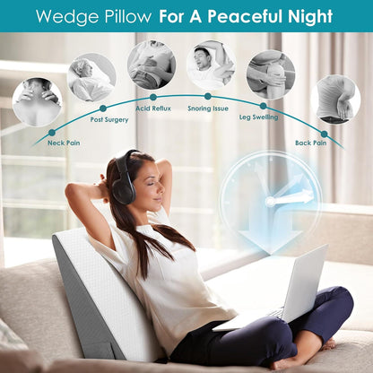 Sleep Support Pillow with Adjustable Wedge Design