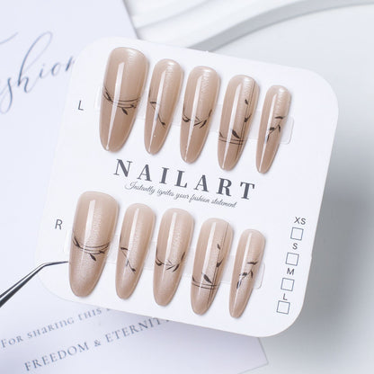 Floral Embellished Press-On Stiletto Nail Set