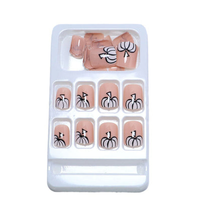 Pumpkin Design Press-On Nail Set