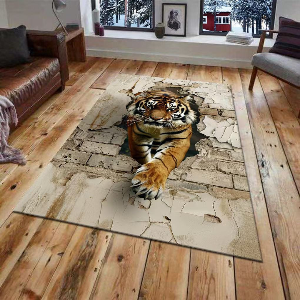 3D Wall Mural of a Tiger Design