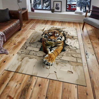3D Wall Mural of a Tiger Design
