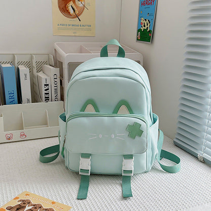 School Backpack with Cute Cat Ear Design