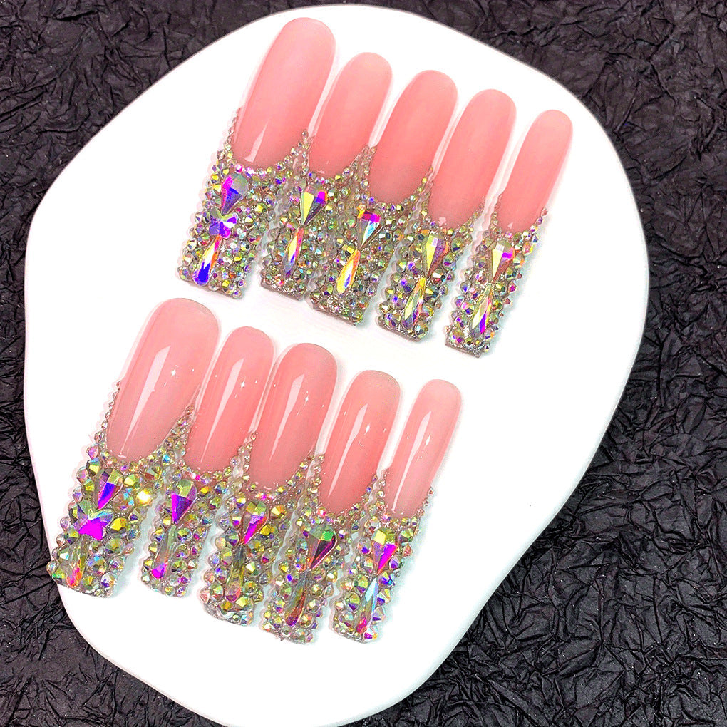 Sparkly Gem-Accent 3D Press-On Nail Extensions
