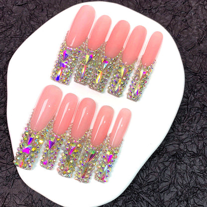 Sparkly Gem-Accent 3D Press-On Nail Extensions