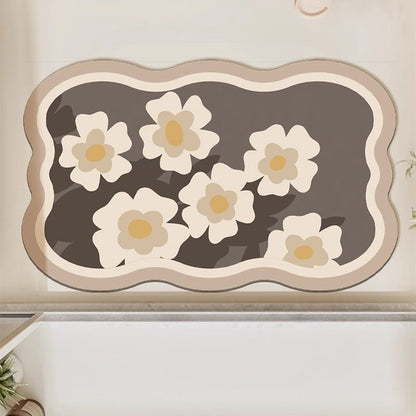 Floral Pattern Bath Mat – Highly Absorbent
