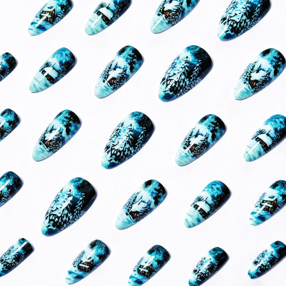 Winter Cabin Themed Nail Art Design