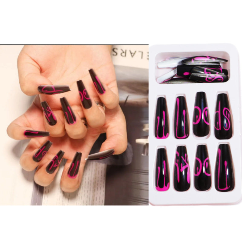 Dripping Effect Press-On Nail Art Design
