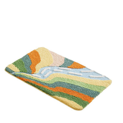 Contemporary Bath Mat with Abstract Pattern