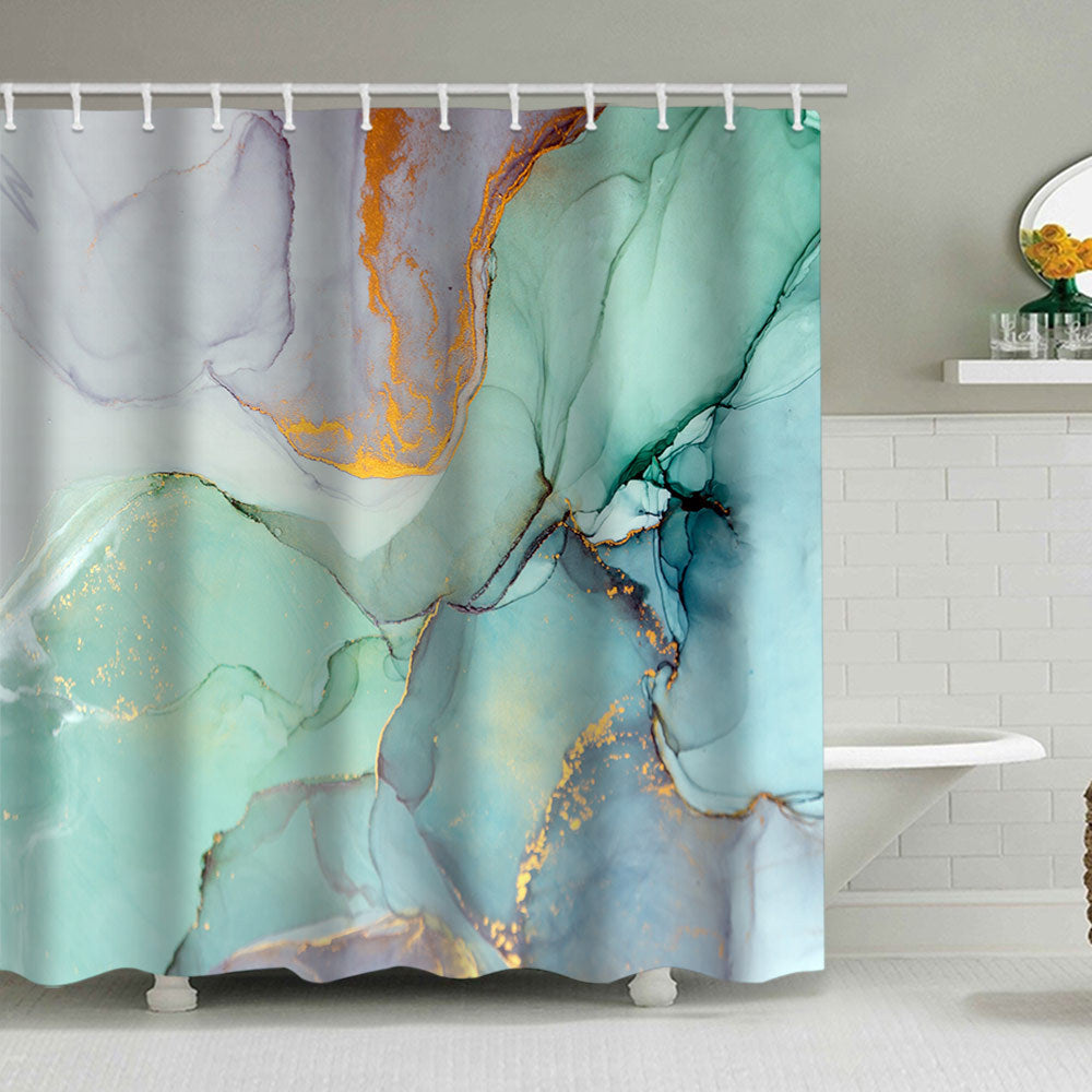 Marble Pattern Shower Curtain in Abstract Design