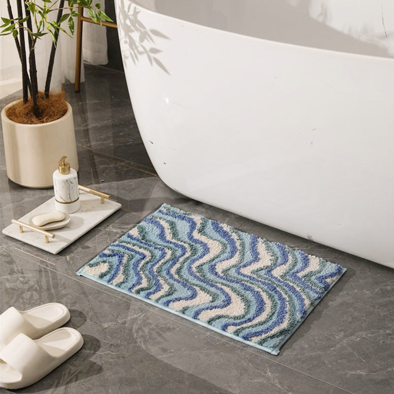 Contemporary Bath Mat with Abstract Pattern