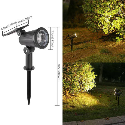 Swivel Head Solar LED Garden Spotlight Stake with Adjustable Height and Weatherproof Design