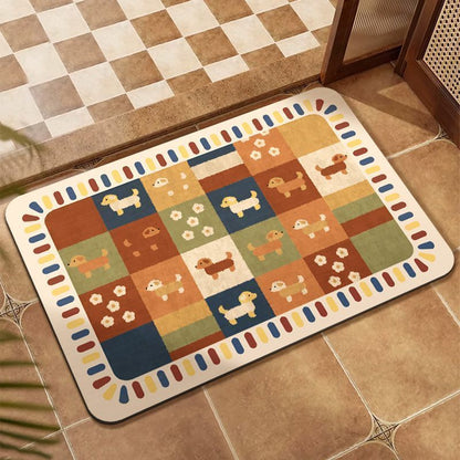 Memory Foam Bath Mat with Abstract Design