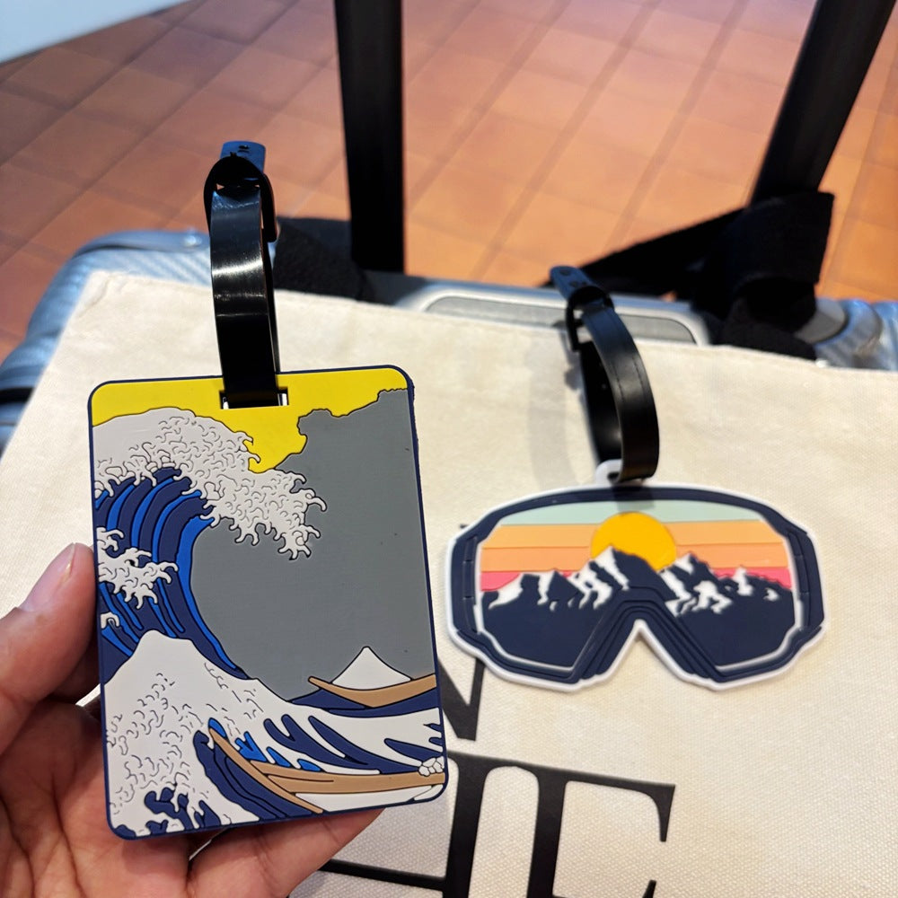 Ski Goggles Luggage Tag with Adventure Design