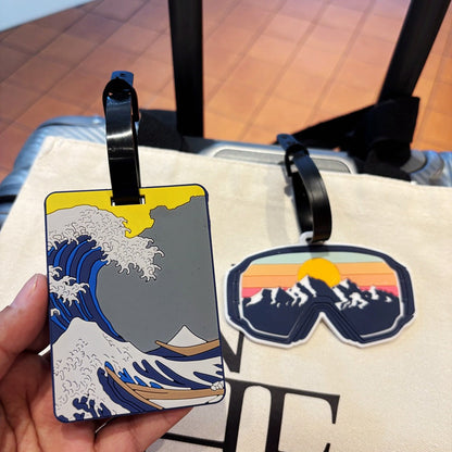 Ski Goggles Luggage Tag with Adventure Design