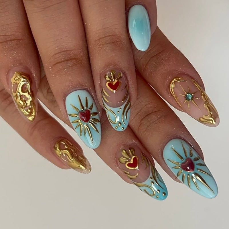 Press-On Nail Art Set with Animal Designs