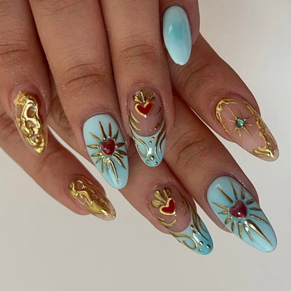Press-On Nail Art Set with Animal Designs