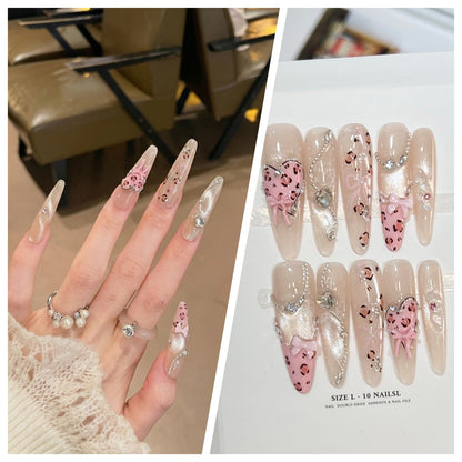 Charming Patterned Press-On Stiletto Nail Set