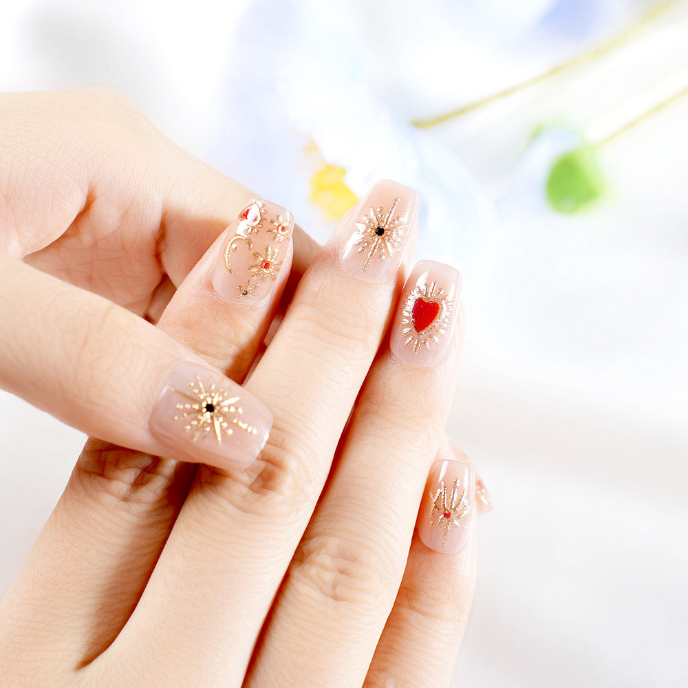 3D Accent Press-On Nail Kit with Artistic Design